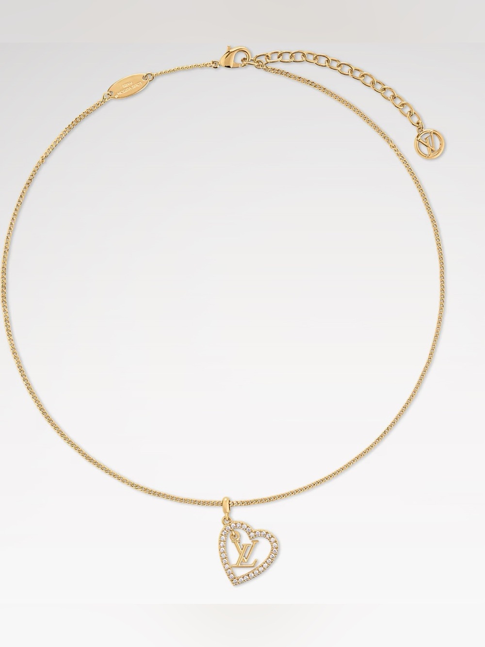 Authentic Louis Vuitton My LV Heart Necklace with Pouch